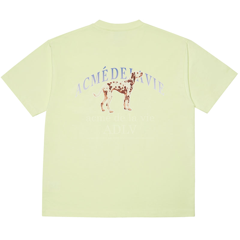 アクメドラビ(acme' de la vie) DALMATIAN SHORT SLEEVE T-SHIRT LIGHT YELLOW