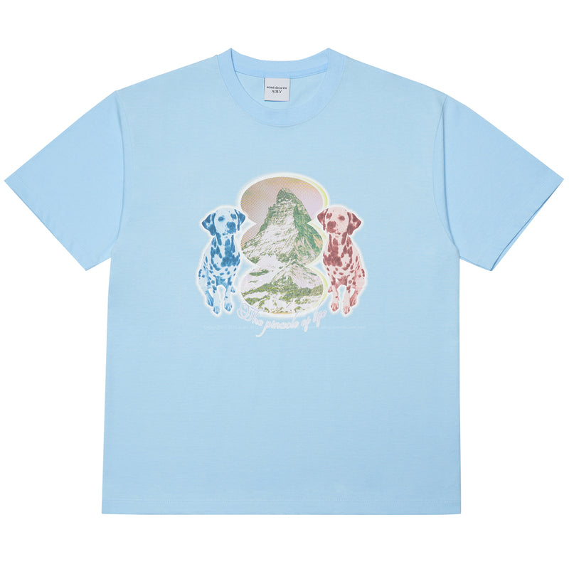 アクメドラビ(acme' de la vie) DALMATIAN SHORT SLEEVE T-SHIRT SKYBLUE