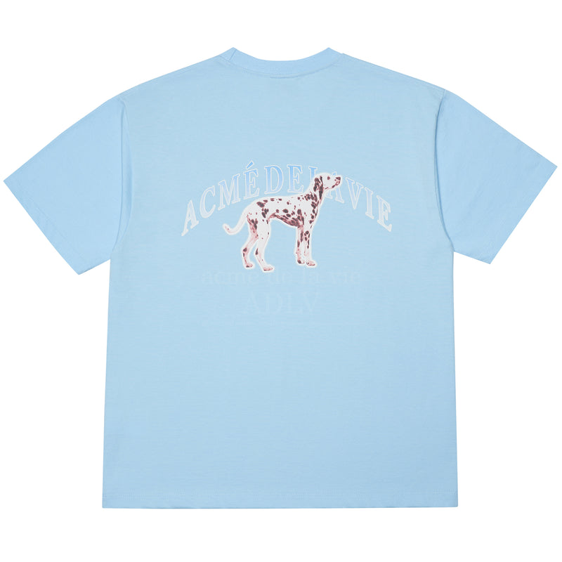 アクメドラビ(acme' de la vie) DALMATIAN SHORT SLEEVE T-SHIRT SKYBLUE