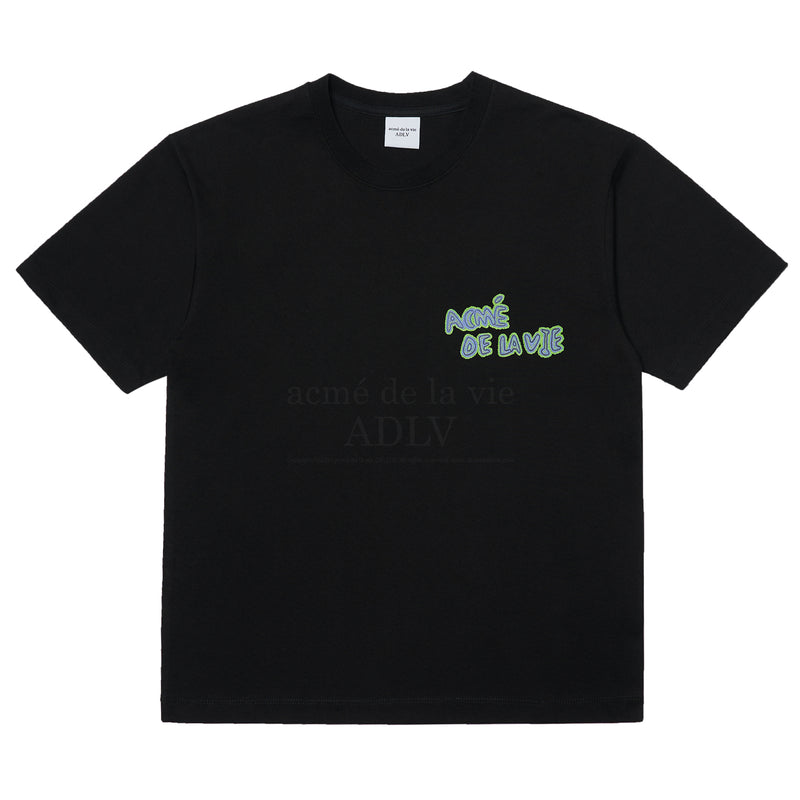 アクメドラビ(acme' de la vie) DAISY CHICK COLLAGE SHORT SLEEVE T-SHIRT BLACK