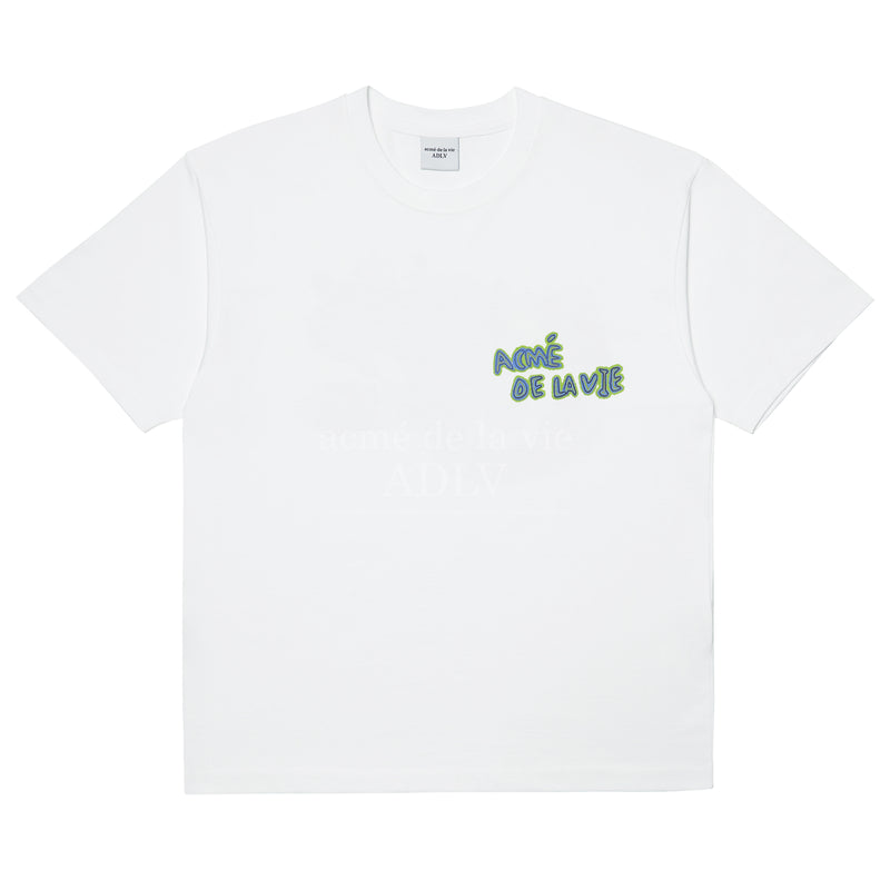 アクメドラビ(acme' de la vie) DAISY CHICK COLLAGE SHORT SLEEVE T-SHIRT WHITE