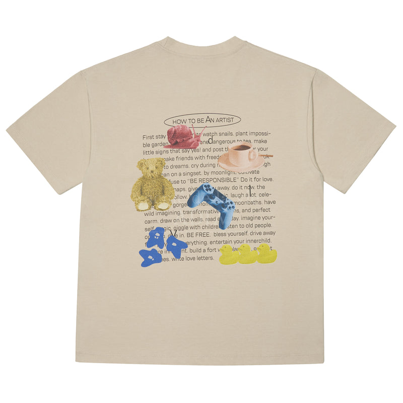 アクメドラビ(acme' de la vie) HOW TO BE SHORT SLEEVE T-SHIRT BEIGE