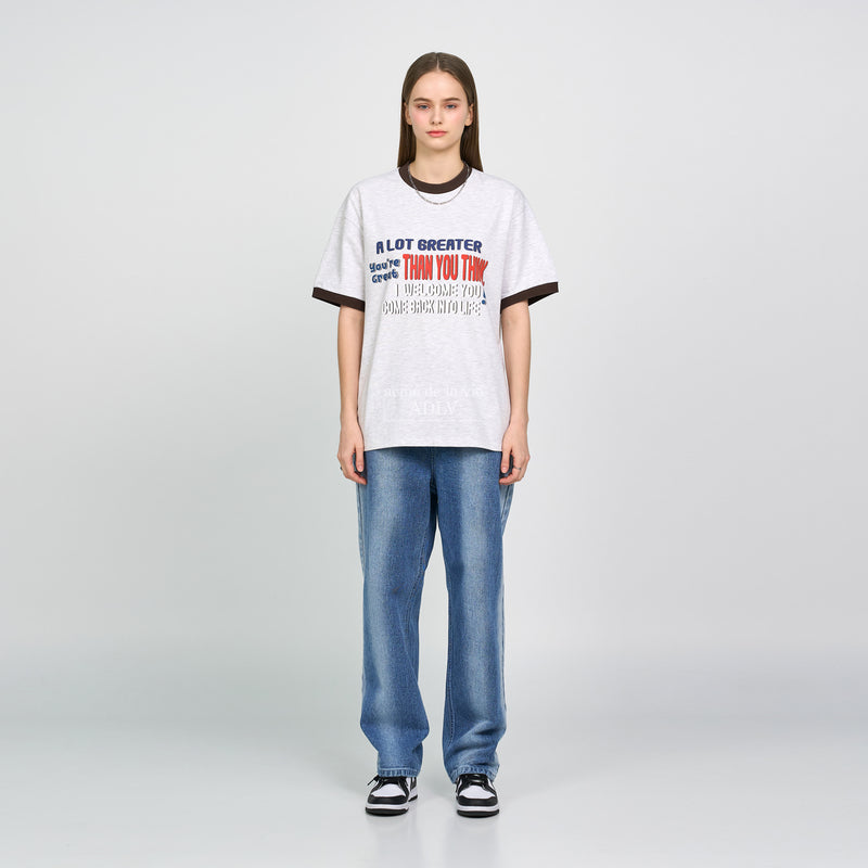 アクメドラビ(acme' de la vie) COLORS SCHEME SETUP SHORT SLEEVE T-SHIRT BROWN