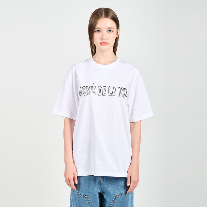 アクメドラビ(acme' de la vie) 3D CHROME LOGO SHORT SLEEVE T-SHIRT WHITE
