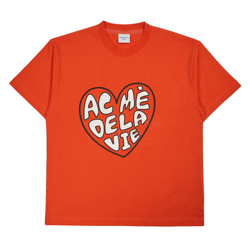 アクメドラビ(acme' de la vie) FRONT HEART LOGO SHORT SLEEVE T-SHIRT ORANGE