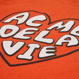 アクメドラビ(acme' de la vie) FRONT HEART LOGO SHORT SLEEVE T-SHIRT ORANGE
