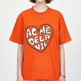 アクメドラビ(acme' de la vie) FRONT HEART LOGO SHORT SLEEVE T-SHIRT ORANGE
