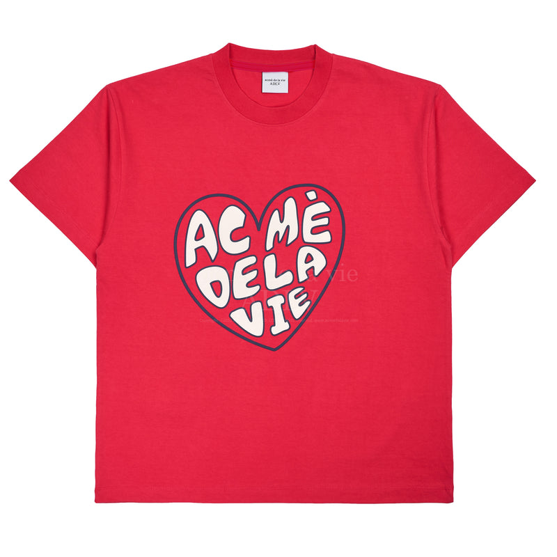 アクメドラビ(acme' de la vie) FRONT HEART LOGO SHORT SLEEVE T-SHIRT PINK