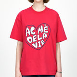 アクメドラビ(acme' de la vie) FRONT HEART LOGO SHORT SLEEVE T-SHIRT PINK