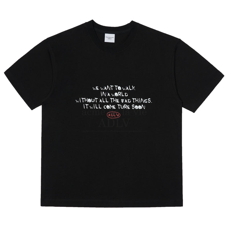 アクメドラビ(acme' de la vie) LAKE MOUTAIN SHORT SLEEVE T-SHIRT BLACK