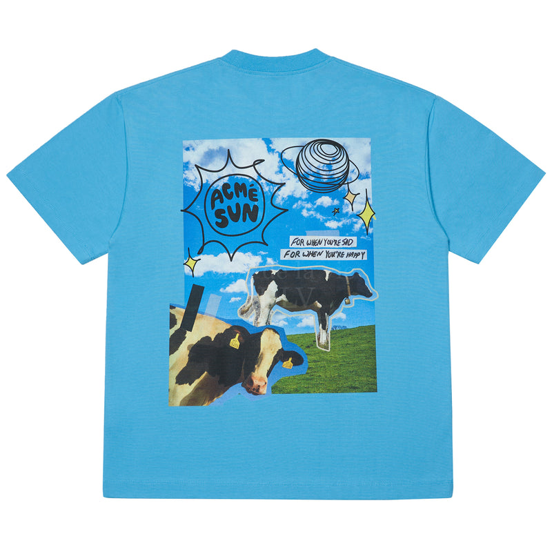 アクメドラビ(acme' de la vie) MILK COW SHORT SLEEVE T-SHIRT SKYBLUE