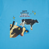 アクメドラビ(acme' de la vie) MILK COW SHORT SLEEVE T-SHIRT SKYBLUE