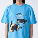 アクメドラビ(acme' de la vie) MILK COW SHORT SLEEVE T-SHIRT SKYBLUE