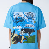 アクメドラビ(acme' de la vie) MILK COW SHORT SLEEVE T-SHIRT SKYBLUE