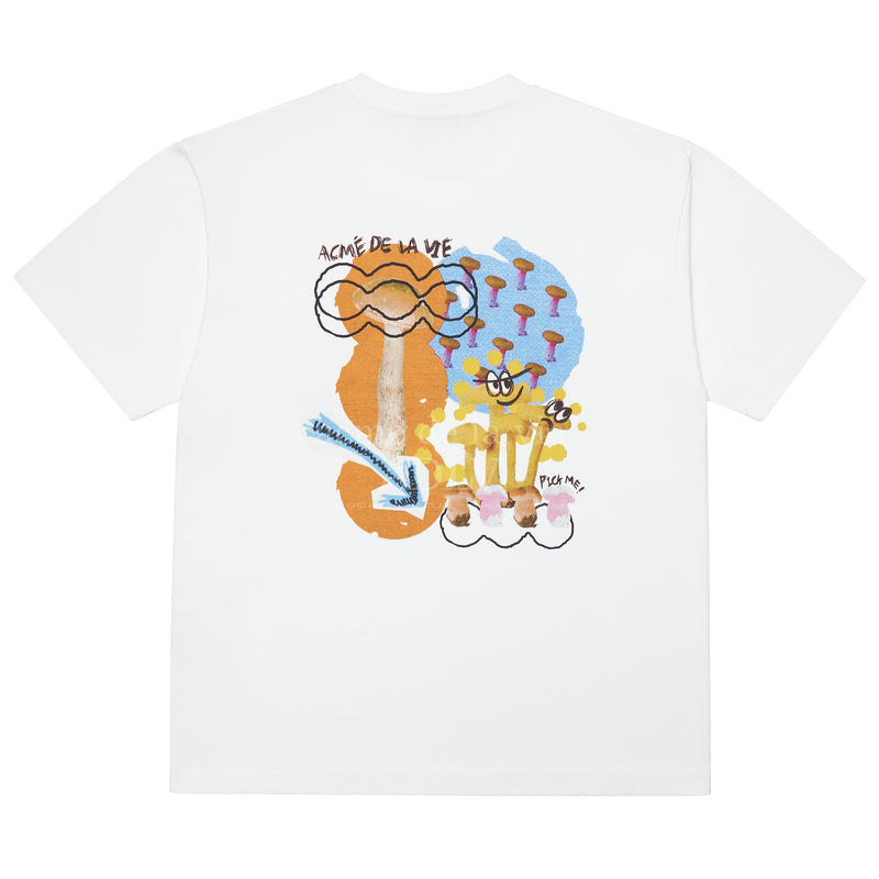 アクメドラビ(acme' de la vie) MUSHROOM COLLAGE SHORT SLEEVE T-SHIRT WHITE