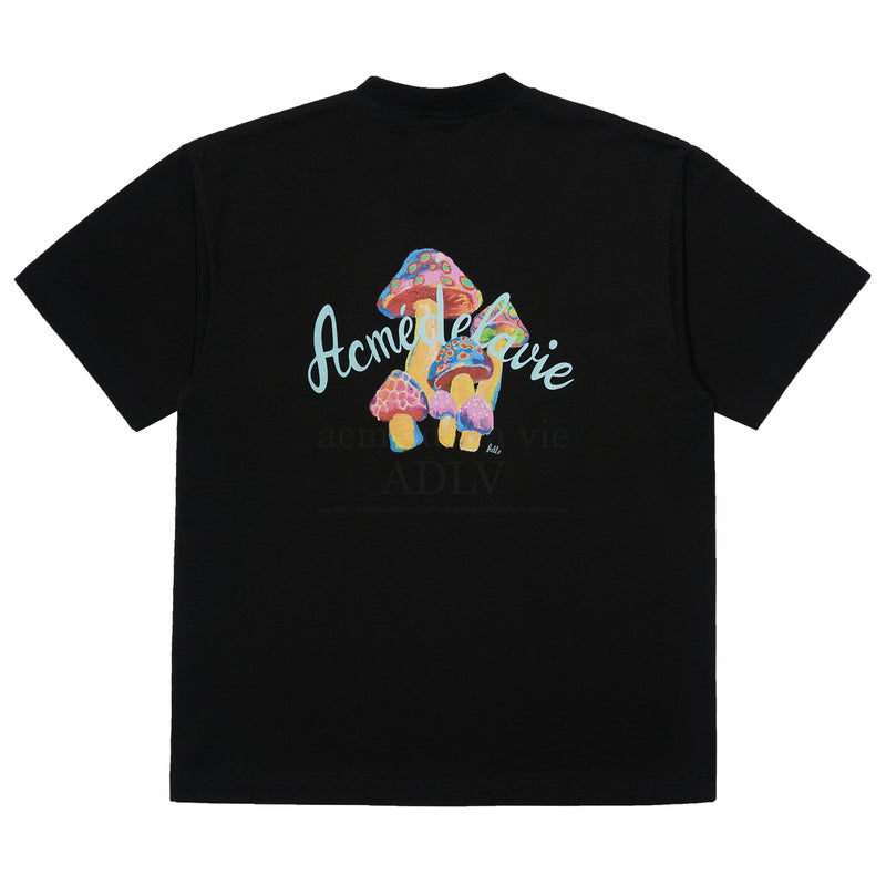 アクメドラビ(acme' de la vie) MUSHROOM FANTASY SHORT SLEEVE T-SHIRT BLACK