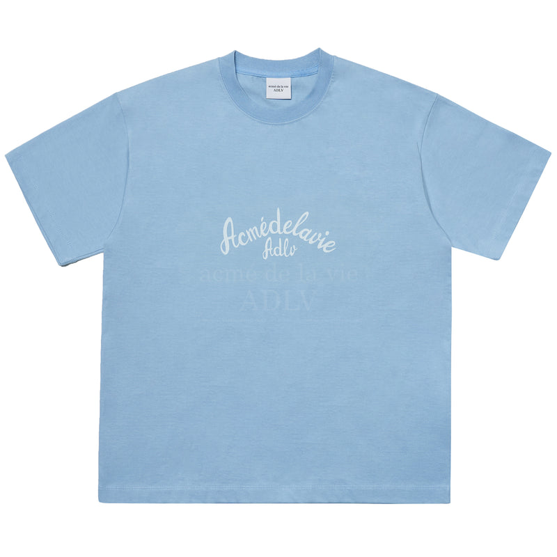 アクメドラビ(acme' de la vie) MUSHROOM FANTASY SHORT SLEEVE T-SHIRT INDIGO BLUE