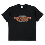 アクメドラビ(acme' de la vie) SLOGAN OLD SCHOOL SHORT SLEEVE T-SHIRT BLACK