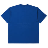 アクメドラビ(acme' de la vie) SLOGAN OLD SCHOOL SHORT SLEEVE T-SHIRT BLUE