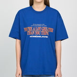 アクメドラビ(acme' de la vie) SLOGAN OLD SCHOOL SHORT SLEEVE T-SHIRT BLUE