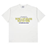 アクメドラビ(acme' de la vie) SLOGAN OLD SCHOOL SHORT SLEEVE T-SHIRT WHITE