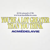 アクメドラビ(acme' de la vie) SLOGAN OLD SCHOOL SHORT SLEEVE T-SHIRT WHITE