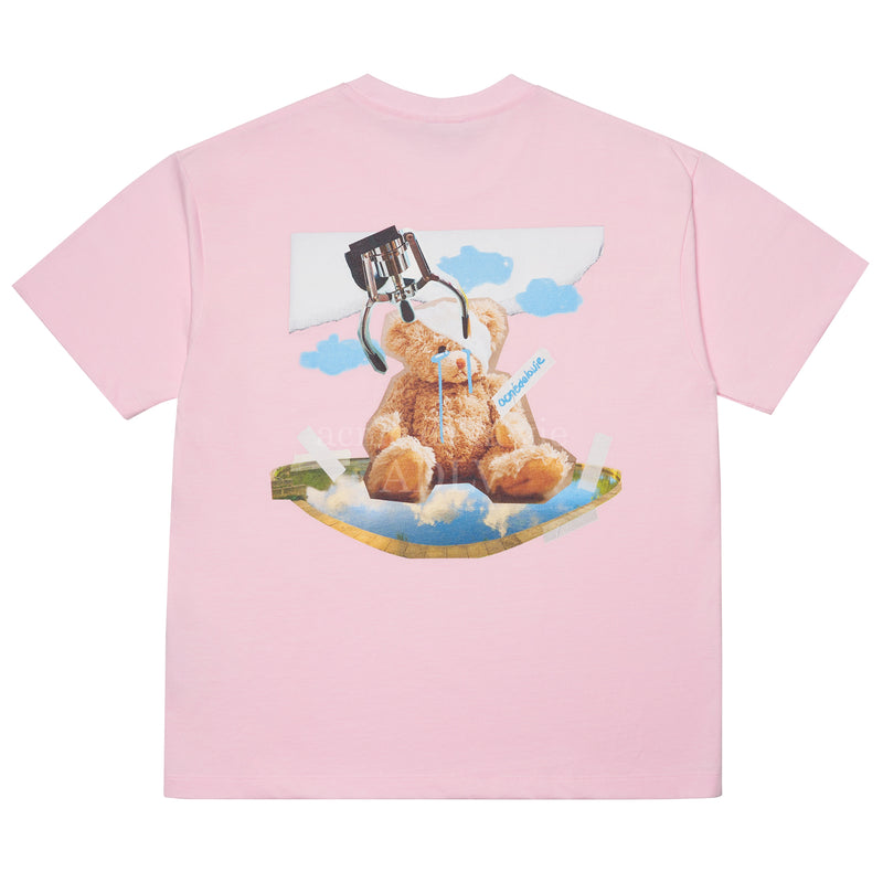 アクメドラビ(acme' de la vie) TEDDY BEAR DOLL COLLAGE SHORT SLEEVE T-SHIRT PINK