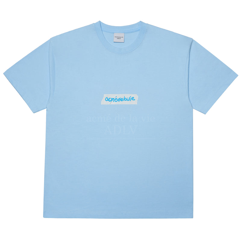 アクメドラビ(acme' de la vie) TEDDY BEAR DOLL COLLAGE SHORT SLEEVE T-SHIRT SKYBLUE