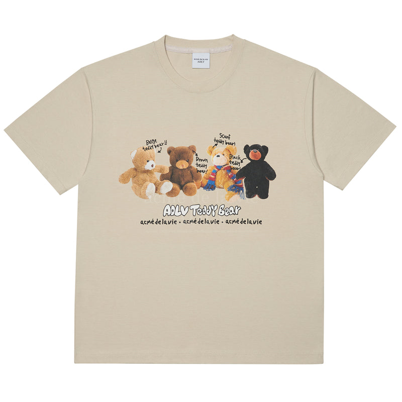 アクメドラビ(acme' de la vie) TEDDY BEAR DOLL FRIENDS SHORT SLEEVE T-SHIRT BEIGE