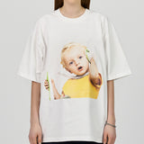 アクメドラビ(acme' de la vie) BABY FACE TELEPHONE BABY SHORT SLEEVE T-SHIRT R WHITE