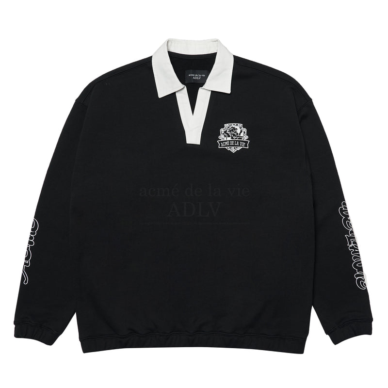 アクメドラビ(acme' de la vie) SLIT NECK LION ARTWORK SWEATSHIRT BLACK