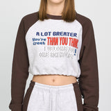 アクメドラビ(acme' de la vie) COLORS SCHEME SETUP CROP SWEATSHIRT BROWN