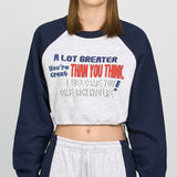 アクメドラビ(acme' de la vie) COLORS SCHEME SETUP CROP SWEATSHIRT NAVY