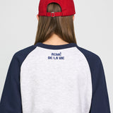 アクメドラビ(acme' de la vie) COLORS SCHEME SETUP CROP SWEATSHIRT NAVY