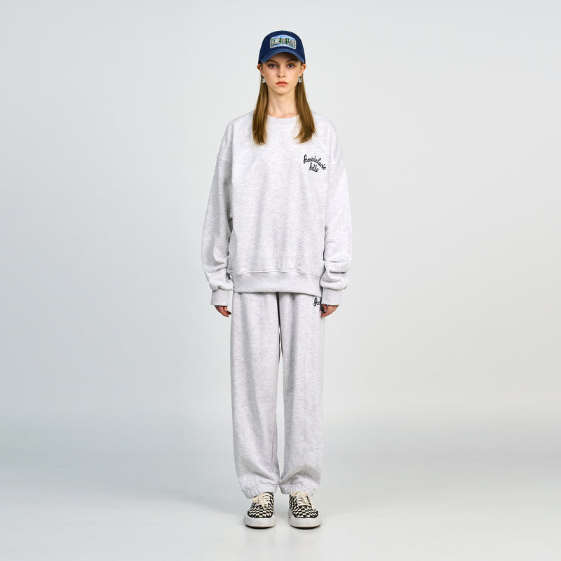 アクメドラビ(acme' de la vie) SCRIPT LOGO EMBROIDERY SWEATSHIRT MELANGE