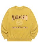 mahagrid (マハグリッド) UNIVERSITY PIGMENT SWEATSHIRT [MUSTARD]