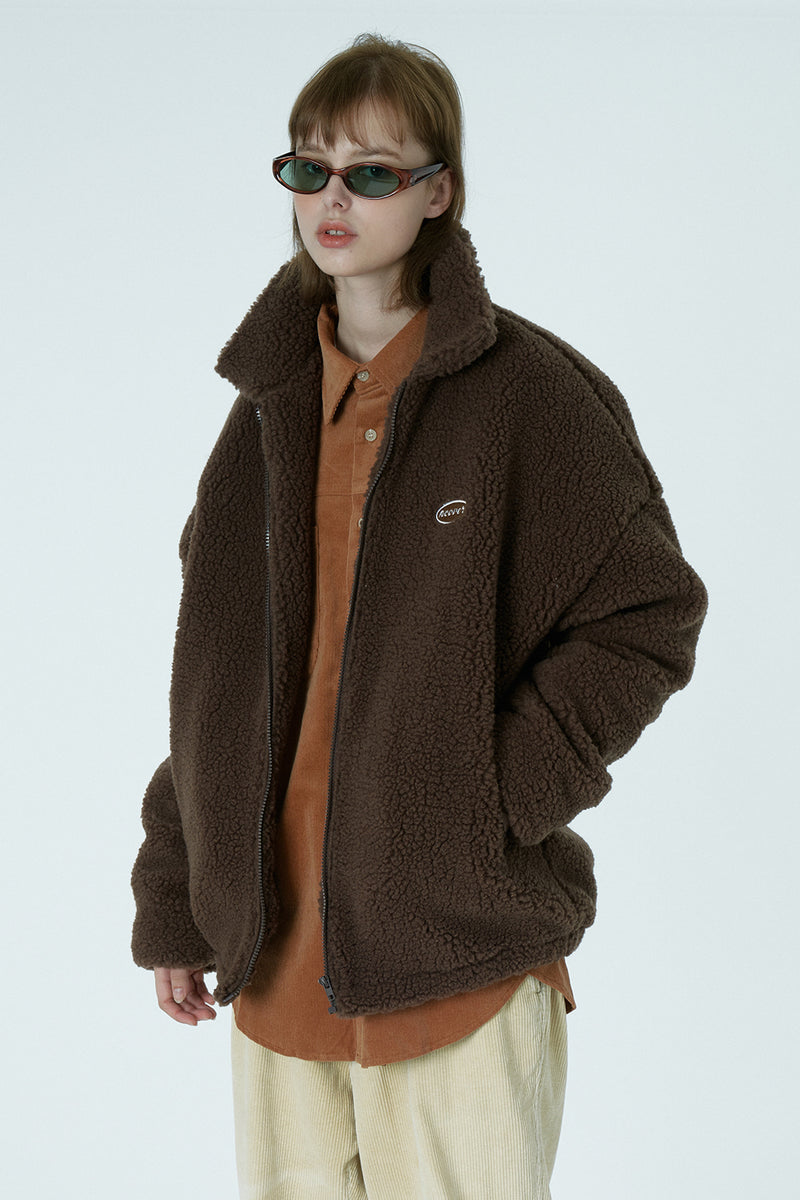 NCOVER（エンカバー）ORIGINAL EMBROIDERY FLEECE JACKET-BROWN