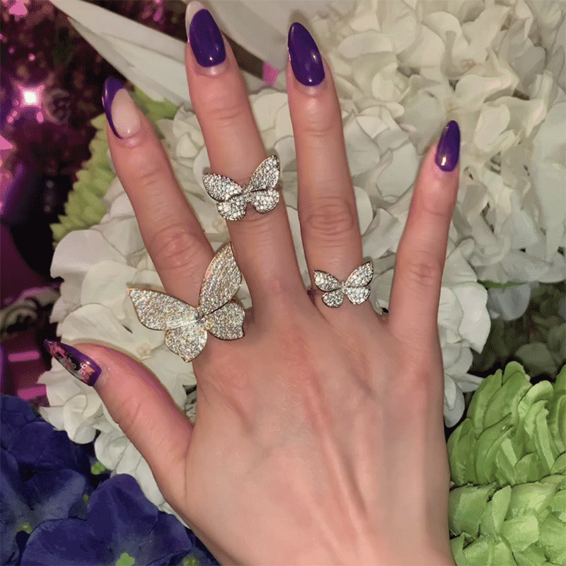 BLACKPURPLE (ブラックパープル) Bodah Butterfly Ring (Open Ring)