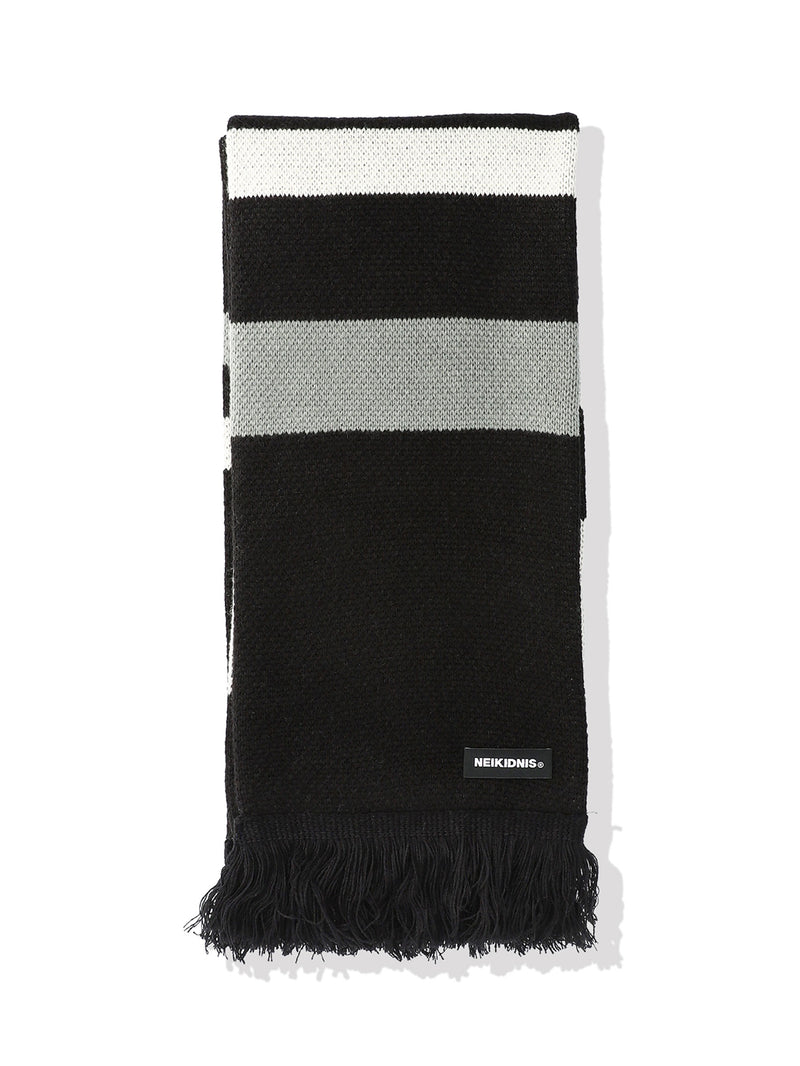 ネイキドニス(NEIKIDNIS) LOGO JACQUARD KNIT MUFFLER / BLACK