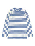 ネイキドニス(NEIKIDNIS) FELTED LOGO STRIPE L/S TEE / BLUE