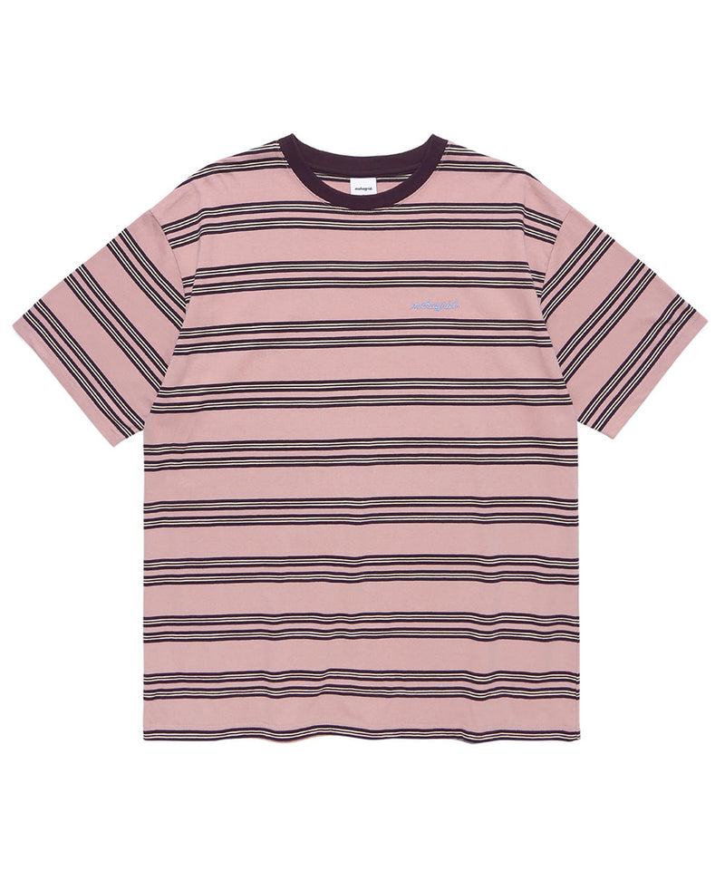 mahagrid (マハグリッド) ROPE LOGO STRIPED TEE [PINK]