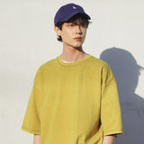 FEPL(ペプル) Line Stich Pigment half Sleeve T-shirts olive KYST1310