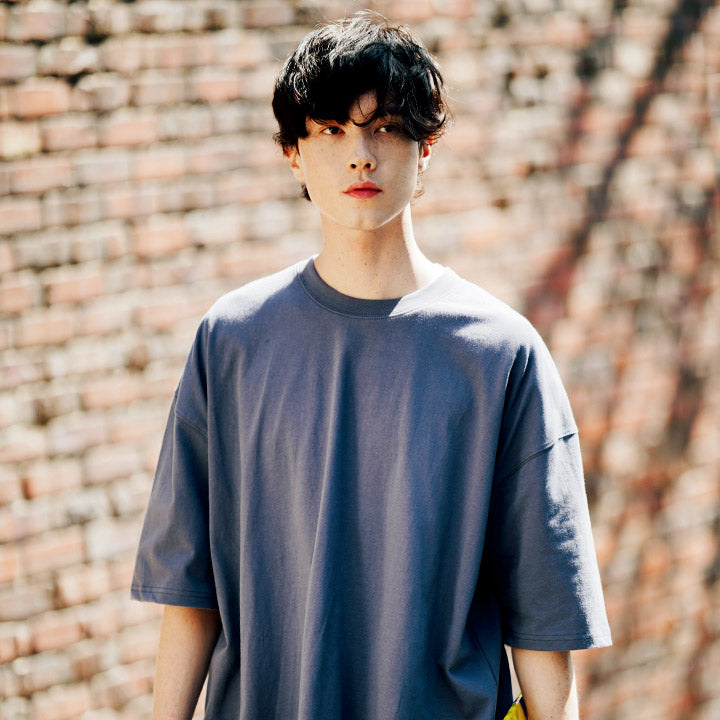 FEPL(ペプル) Essential Over fit half sleeve T-shirts ashblue SJST1316
