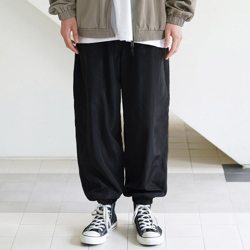 FEPL(ペプル) Luster wide jogger pants black KYLP1324