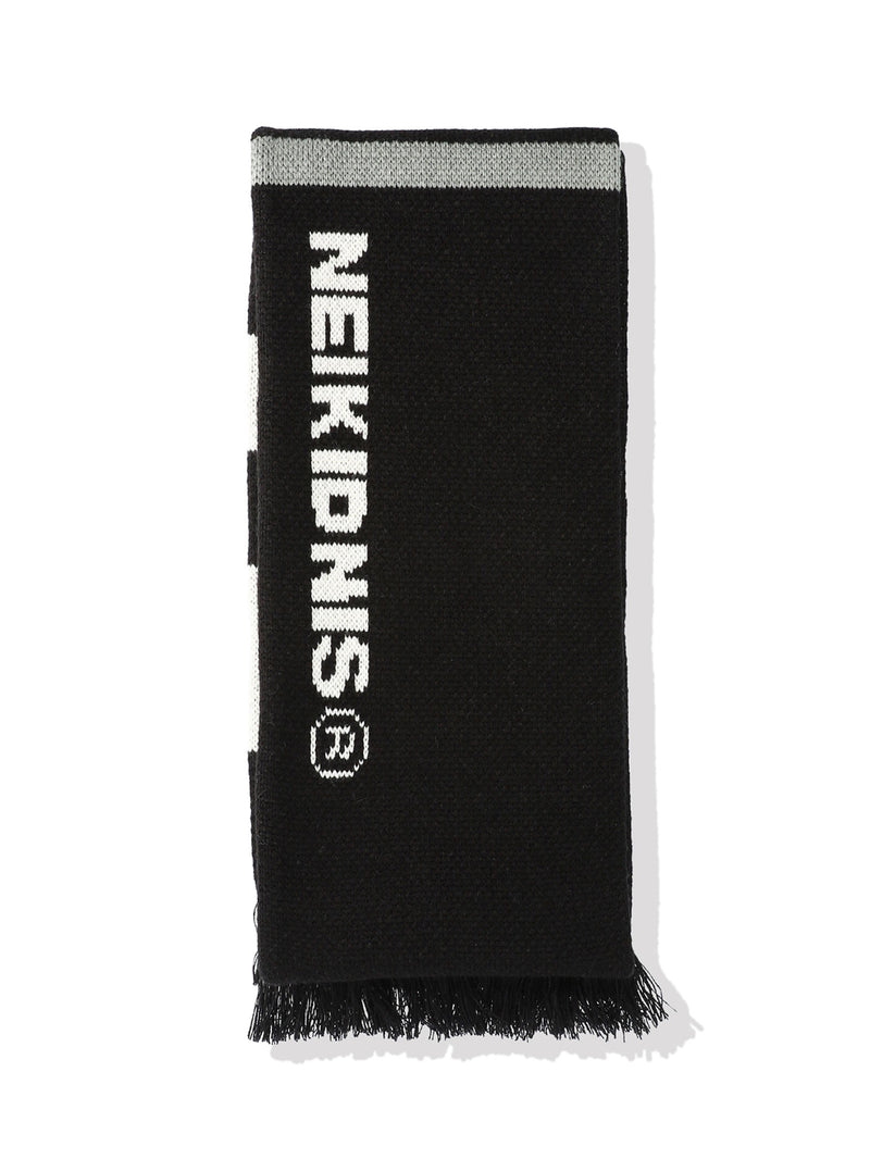 ネイキドニス(NEIKIDNIS) LOGO JACQUARD KNIT MUFFLER / BLACK