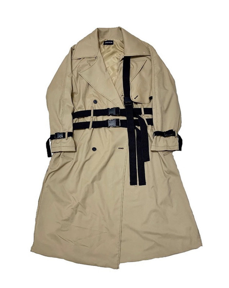 トレンディウビ(Trendywoobi) brown 3rope strap trenchcoat