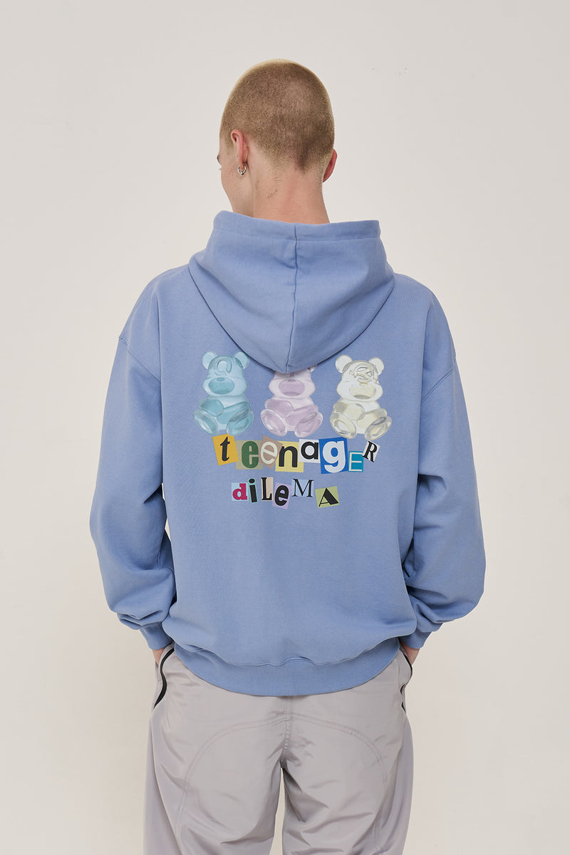 オーワイ(OY) COLLAGE ODOLLY HOODIE-PAUL BLUE