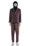 レイブレス(LABELESS) BROWN PEARL WOOL TROUSERS