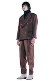 レイブレス(LABELESS) BROWN PEARL WOOL TROUSERS