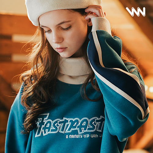 더블유브이프로젝트(WV PROJECT) Stuff Turtle SweatShirt BLUE GREEN MJMT7301